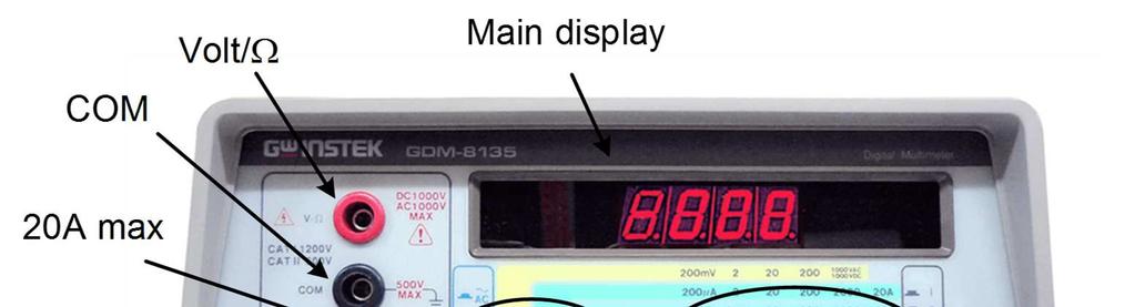 Main display: Shows the current measurement value (units are also shown on the screen).