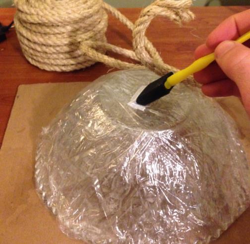 5. Roped Basket Step 1: Just like the corded bowl project, you select a bowl to use as your mold, wrap it