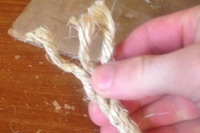 Step 5: The rope is made of 2-3 strands that you can unravel on
