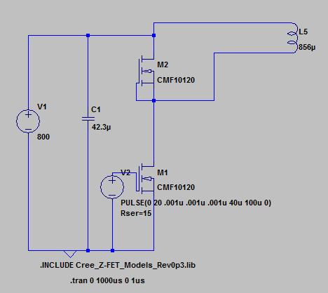 SiC MOSFET CMF10120D and Si MOSFET STW11NM80 are used for plotting the transfer characteristics.