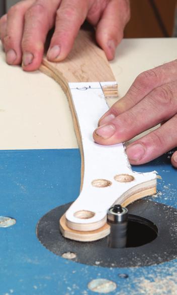 A perfect half makes for a perfect whole The most accurate way to make a symmetrical template is to rout the shape using a half-template that guides the router bit.