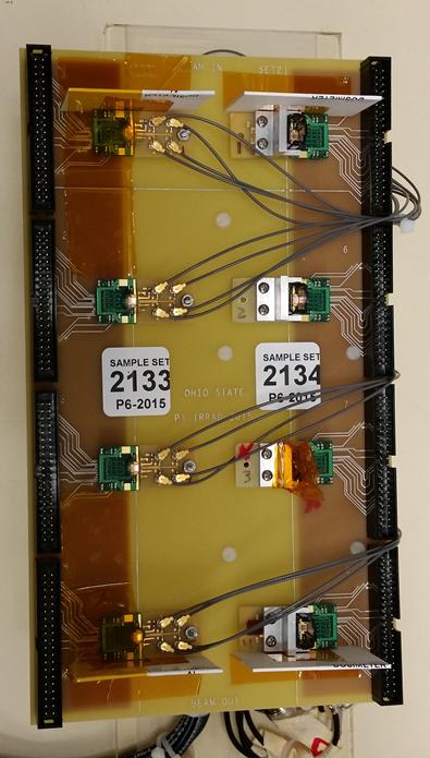 New Opto-Board Irradiation October 2015: irradiated 8 opto-boards with Rev. 1 array driver using 24 GeV protons at the CERN PS Irradiation facility 4 pcs.