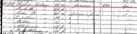 Unfortunately, no Edmund B. Clay appears in 1850 census indexes. A Lewis Clay family appears in the 1850 Lee County, Georgia, census.