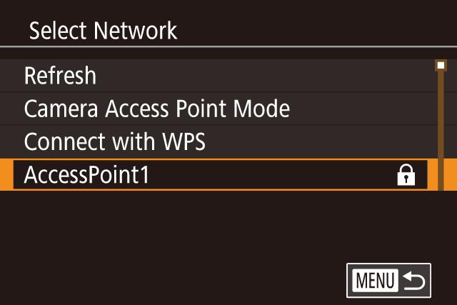 6 Establish the connection. On the access point, hold down the WPS connection button for a few seconds. On the camera, press the to the next step. button to go 7 Send images.