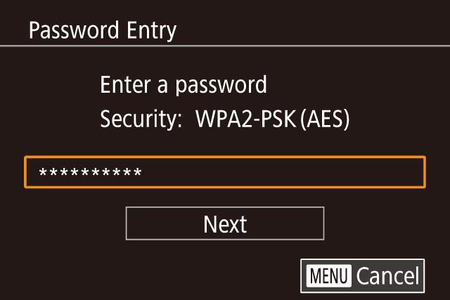 The PIN code displayed when you choose [WPS (PIN mode)] in step 5 is to be set in the access point. Choose a device in the [Select a Device] screen.
