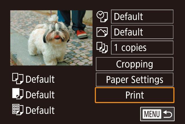 5 Choose the printer. Press the / buttons to choose the printer name, and then press the button. 6 Choose an image to print. Press the / buttons to choose an image.