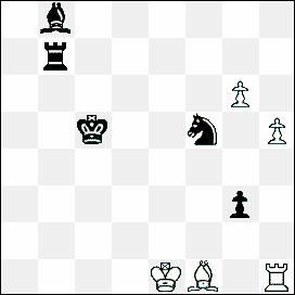 ..Kh1 7.Bxd4=) 7.Kf3 Ng3 (7...Kh2 8.Bxd4 Ng3=) 8.Bxd4+ Kh2 9.Be5 Kh3 10.Bxg3= The effective elements of struggle in this ending bring about a known mate. No.6. M.Campioli (Italy) 3/4 th HM 1.h6/I Kd4!