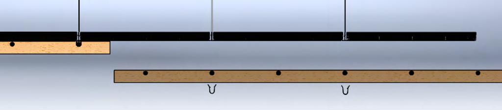 Step #1 To install dowel grille panels onto T bar grid, insert the dowel hanger clip onto