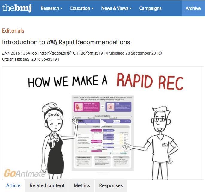 BMJ Rapid Recommendations, speeding up