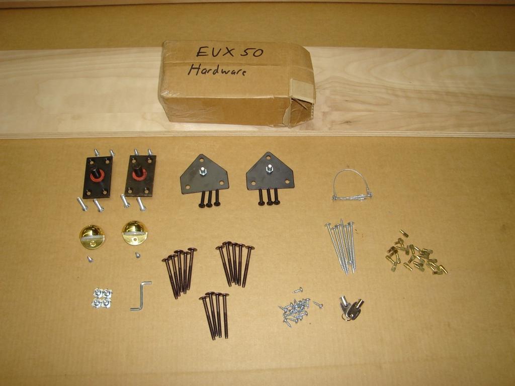 ) BOX #3 CABINET ARCH TOP, CABINET BASE, CABINET HEADBOARD, ASSEMBLY LIFTING BOARD EVX50 #2 HARDWARE
