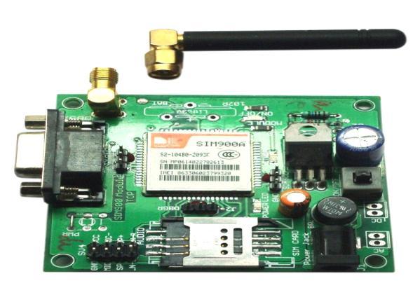 For serial interface GSM modem requires the signal based on RS 232 levels. The T1_OUT and R1_IN pin of MAX 232 is connected to the TX and RX pin of GSM modem.