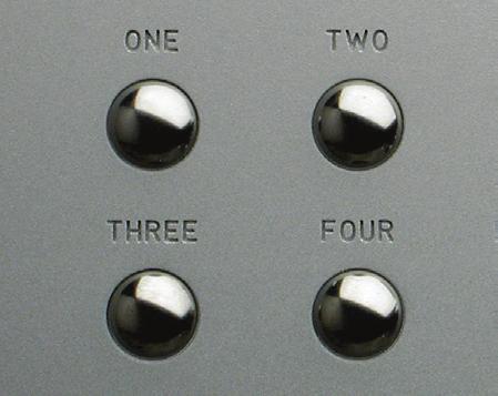 INPUT SELECTIONS To select an input, press one of the pushbuttons labeled ONE, TWO, THREE or FOUR.