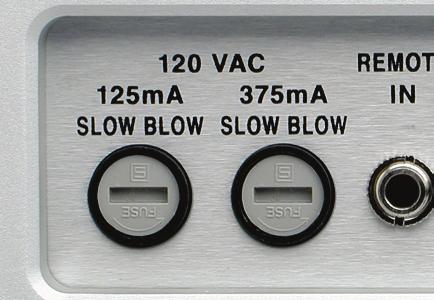 Make certain that the mains voltage used is within the specifications shown. Also listed are the fuse ratings.