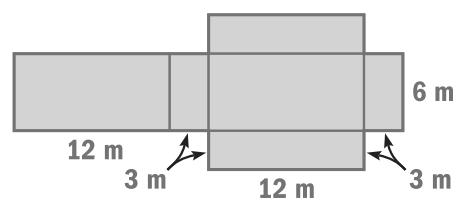 . A rectangular prism is unfolded below. Use the unfolded prism to find its surface area. 252 m 2 B. 224 m 2 C. 26 m 2 D. 5 m 2 4. If 25% of a number is 0, what is 50% of the number? 5 B. 20 C. 25 D.