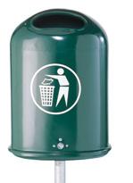 2 4127 Litter bin, oval content approx. 45 l, complete with bracket and wrench height approx.