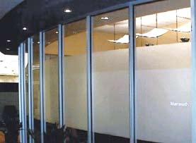 Accentrim Products add a prismatic effect on glass partition walls.