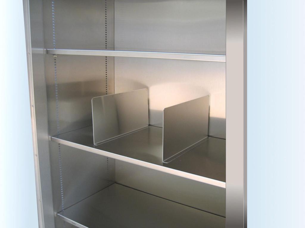Options SHELF DIVIDERS separate and organize supplies Lateral position easily adjusted Add or remove as needed 3,