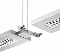 die-cast aluminium, for up to four junctions, angles continuously adjustable between 90 and 160. With integral wire suspension for suspension lengths of up to 1500 mm and wiring accessories.