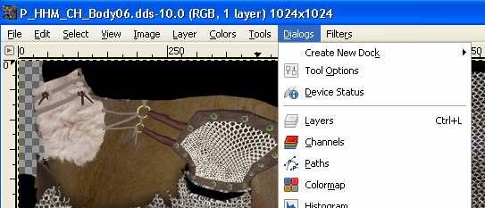 Part 2: Setting up Gimp and making a layered texture resource 1. Start up Gimp and load P_HHM_CH_Body06.