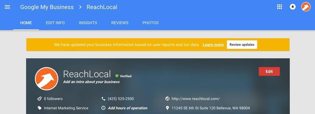 Cover photo: Your cover photo is displayed on your Google+ page and should be something that showcases your business s personality and helps potential customers identify you.