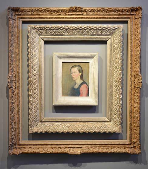 Barbara Cowie on label verso oil on linen laid on canvas 11 ¼ x 9 inches Bouché frame early 20th