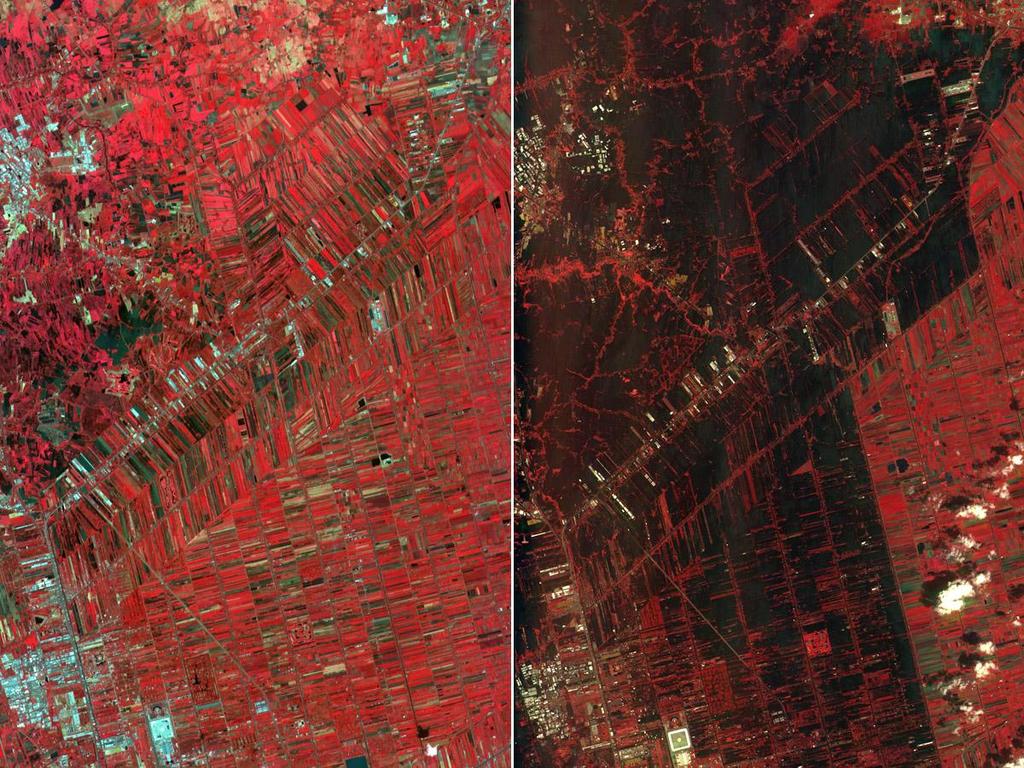 Comparison with pre-disaster satellite image