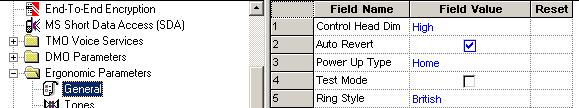 Ergonomic Parameters 3-77 20 Ergonomic Parameters This has the following sub menus: General Tones Timers Signal/Quality Indication Scale 20.1 General There are the following options in this sub menu.