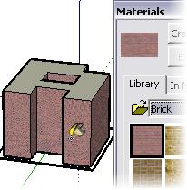 For this instance you use Revit Architecture functions to apply walls with materials to the linked SketchUp file.