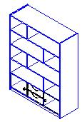 9 Repeat, assigning the following elements to their associated subcategories: For all vertical separations, horizontal shelves, and the plinth, associate the Shelf subcategory.