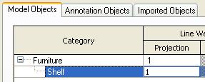 In the next step you create a subcategory in the drawer family called Shelf (same as the subcategory in the family file).