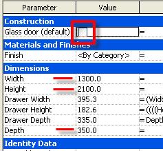 Clear the Glass Door check box. Click OK. On the File menu, click Save.