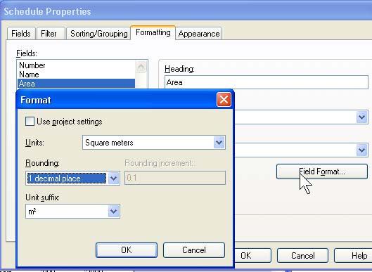 20 Click the Formatting tab. Select Level. Select the Hidden Field check box. 21 Select Area, and click Field Format.