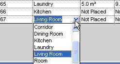 24 Click in the room name cell for the second row you added. If you have entered a value, you can pick it using the list in the schedule cell.