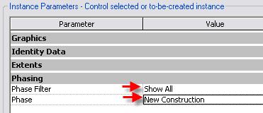 3 In the Level 2 Demolition plan, open the view properties and change: Phase Filter = Show