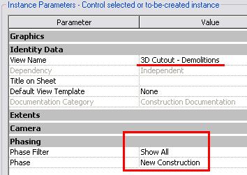 14 In the project browser duplicate the 3D view: 3D Cutout Existing. Rename the new view 3D Cutout Demolitions.