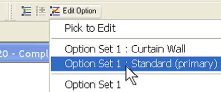 8 Click Edit Option, and on the list, select Options Set 1: Standard (Primary).