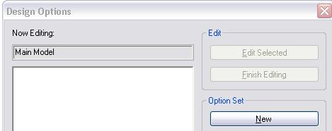 These views are not deleted when you accept the primary option. 34 The Design Options dialog box is now empty.
