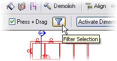 Select only the Windows check box. The selection window selects everything within the box created by the two picks.