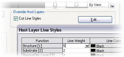 Any layer in the wall type definition assigned to the structure layer now has the wider (pen 5) lineweight assigned to it.
