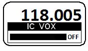 By turning the rotary encoder the intercom VOX threshold can be changed. -30 means that VOX is very sensitive. A very silent signal already activates the intercom operation.
