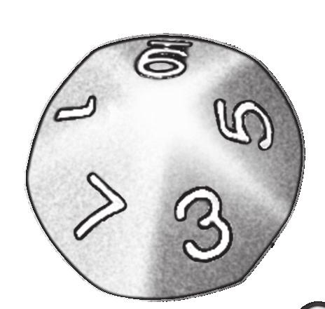 Find each probability. 2. 20-sided die numbered 1 to 20 and P(12 and red) P(4, not red) 3.