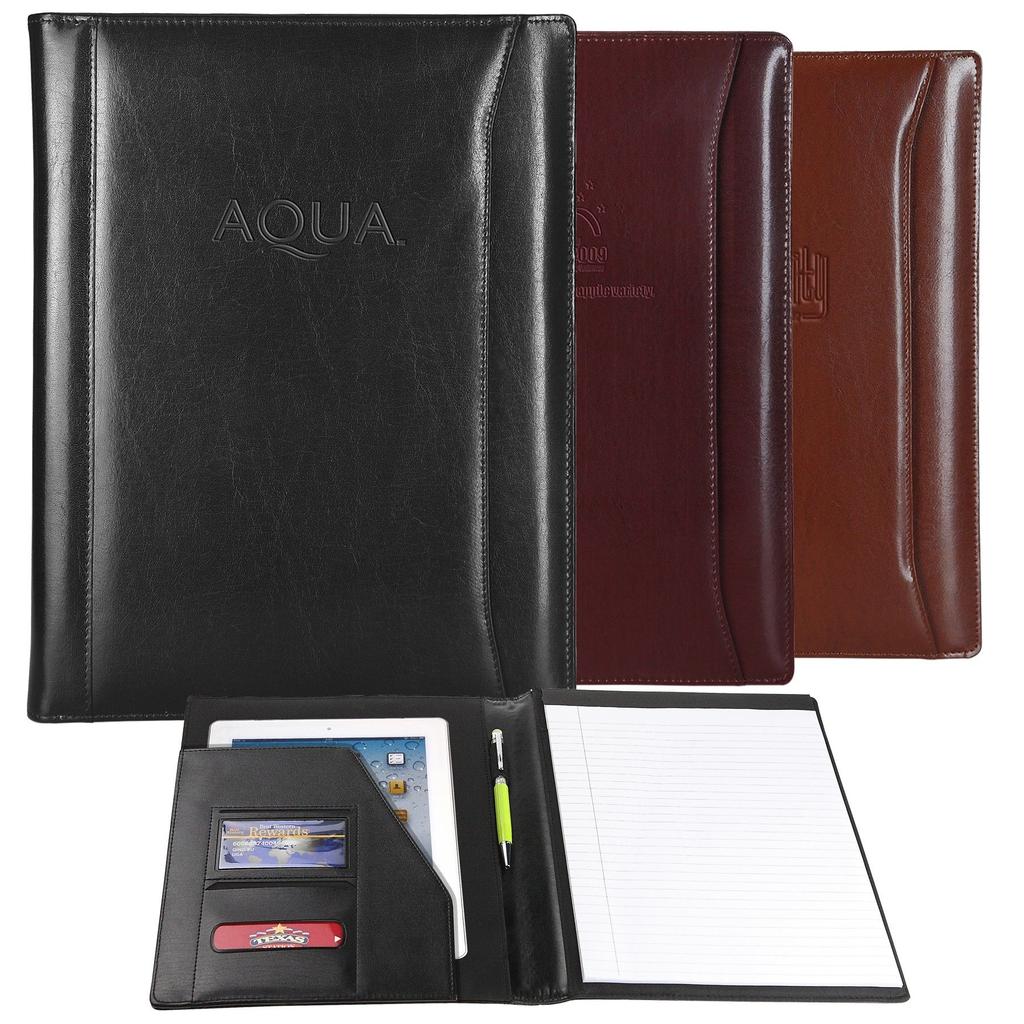 Black Atlantis Leather Padfolio Item Number: Perfect for your Executive Clients You'll always play your cards "write" when the Atlantis Leather Padfolio is in your campaign!