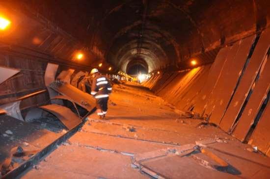 40-year old Highway Tunnel Accident The ceiling