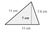 Find the height of the given triangle: Q3 Calculate the area