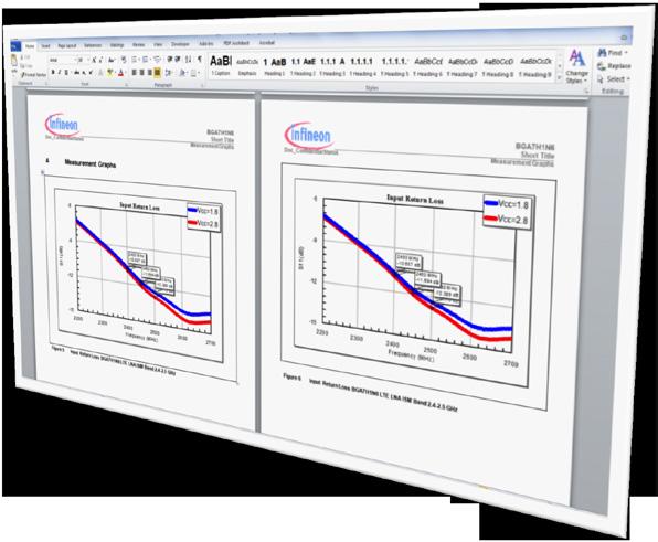 Figure 8: Application note generator tool created within NI AWR Design Environment through customized scripting by the Infineon