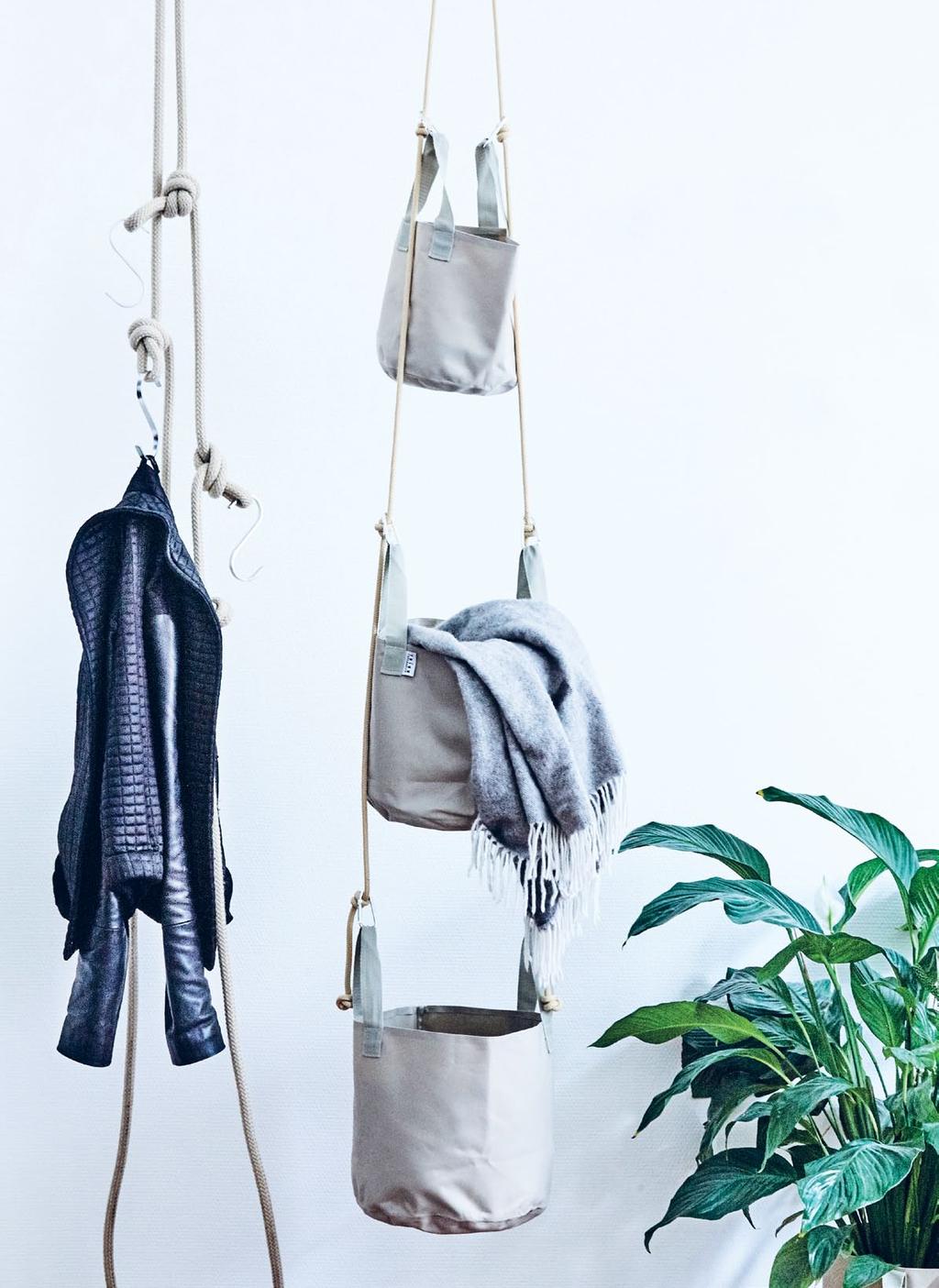 VERTICAL ROPE RACK & SOFT POTS Are both designed for small hallways and wardrobes.