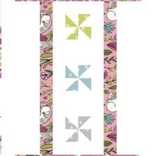2. Arrange and sew pinwheel units and (2) 2-1/2 A squares into a column.