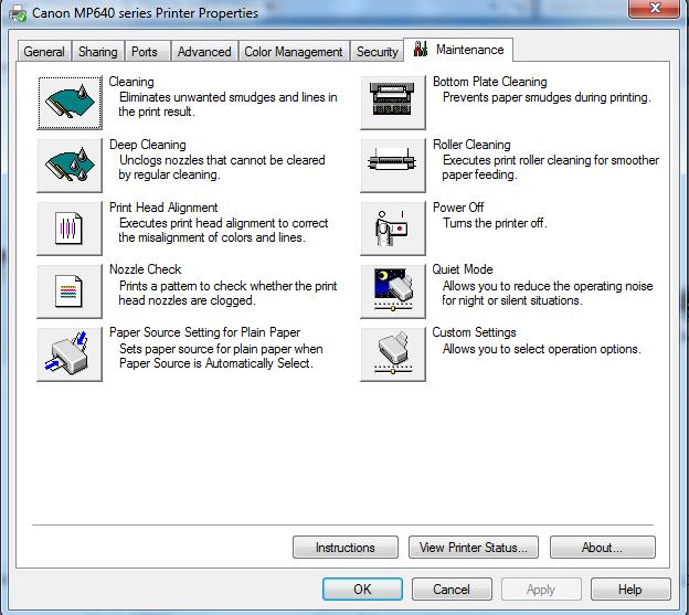 Printer Maintenance In Devices Right Click your Printer Icon