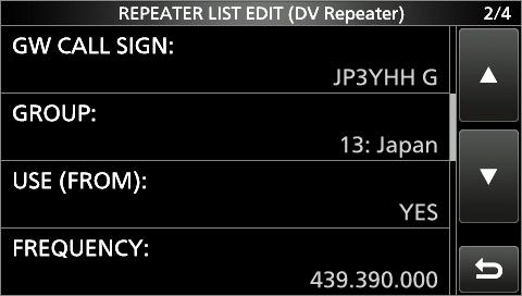 10. D-STAR OPERATION (ADVANCED) Repeater list You can save repeater information for quick and simple communication in up to 2500 repeaters (repeater list) on up to 50 Groups.