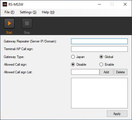 11. ABOUT THE DV GATEWAY FUNCTION Setting up the device D DWhen using the RS-MS3W software The RS-MS3W is a Windows application to use with the External Gateway function.